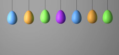 renkli yumurta ile mutlu paskalya - İllüstrasyon