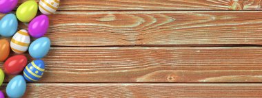 renkli yumurta ile mutlu paskalya - İllüstrasyon