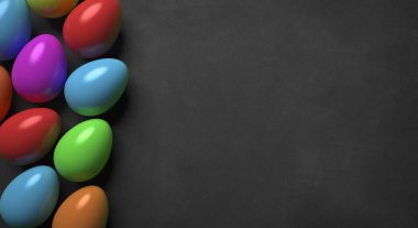 renkli yumurta ile mutlu paskalya - İllüstrasyon