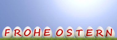 renkli yumurta ile mutlu paskalya - İllüstrasyon