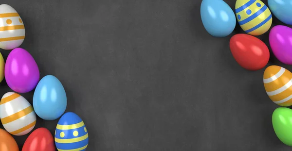 renkli yumurta ile mutlu paskalya - İllüstrasyon