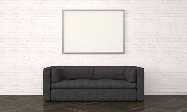 Modern Living Room Clear Picture Frames Illustration — Stock Photo, Image