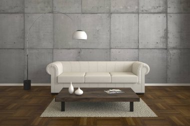 kanepe ile modern oturma odası - İllüstrasyon