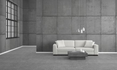 kanepe ile modern oturma odası - İllüstrasyon