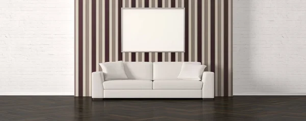 Modern Living Room Clear Picture Frames Illustration — Stock Photo, Image