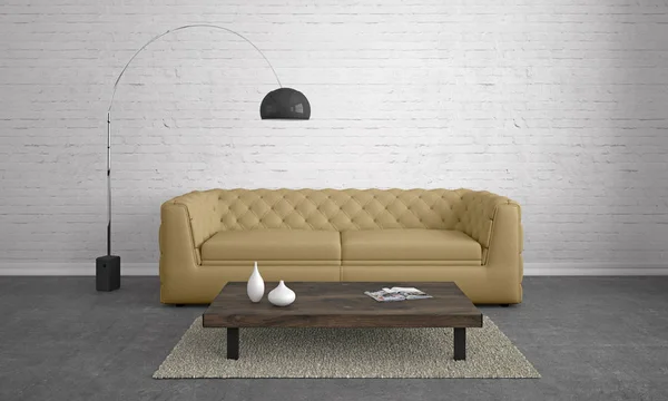 Modernes Wohnzimmer Mit Sofa Illustration — Stockfoto