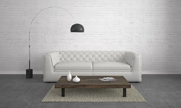 Modernes Wohnzimmer Mit Sofa Illustration — Stockfoto