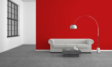 kanepe ile modern oturma odası - İllüstrasyon