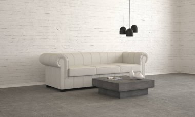 kanepe ile modern oturma odası - İllüstrasyon