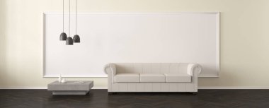 kanepe ile modern oturma odası - İllüstrasyon