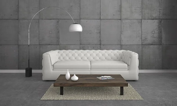 kanepe ile modern oturma odası - İllüstrasyon