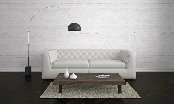 Modernes Wohnzimmer Mit Sofa Illustration — Stockfoto