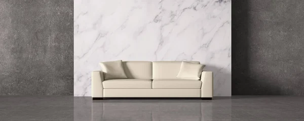 Modern Living Room Marble Wall Illustration — Stock Photo, Image