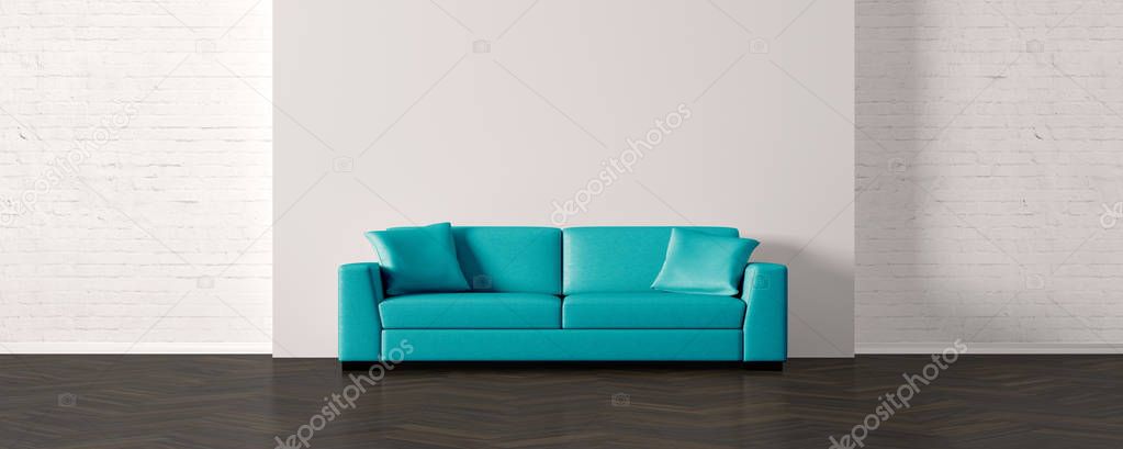 modern living room with sofa - Illustration