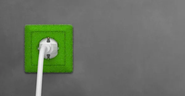 Green Power Plug Illustration — Stock Photo, Image