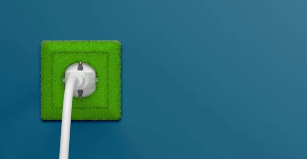 Green Power Plug Illusztráció — Stock Fotó