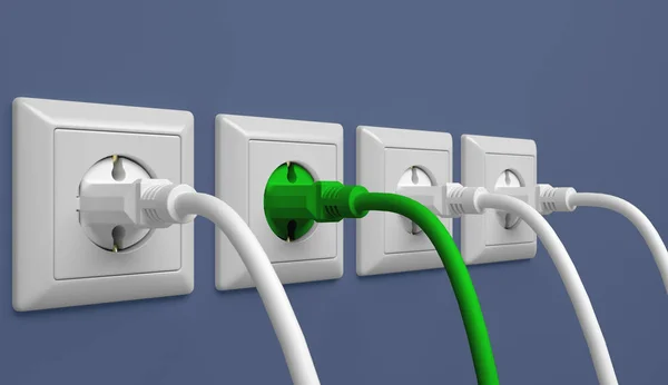Фотоелектрики Power Plug Ілюстрація — стокове фото