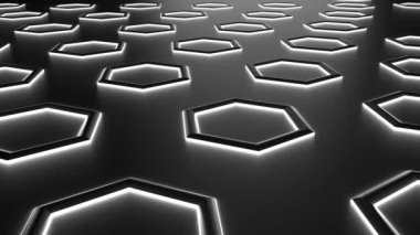 animasyon olarak arka plan önünde altıgen renk ışığı