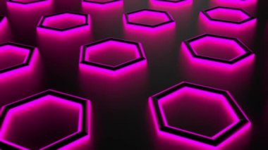 3d render olarak çoklu ışık altıgen