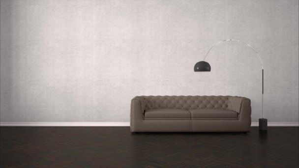 Modern Living Room Multi Colored Sofa Alpha Mask Rendering — Stock Video