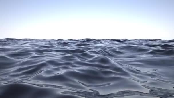 Oceano Azul Com Ondas Água Frente Céu Claro — Vídeo de Stock