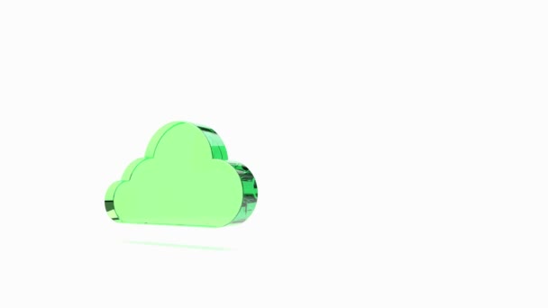 Rotating Cloud Virtual Backup Symbol Endless Loop — Stock Video