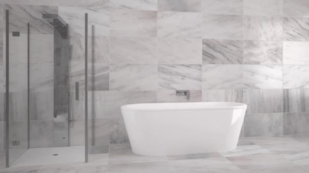 Luxus Fürdőszoba Camere Csúszik Renderelés — Stock videók