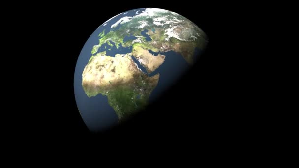 Αφηρημένο Περιστρεφόμενο Γήινο Πλανήτη Απόδοση — Αρχείο Βίντεο
