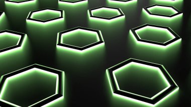 arka plan olarak soyut altıgen desen - 3d İllüstrasyon