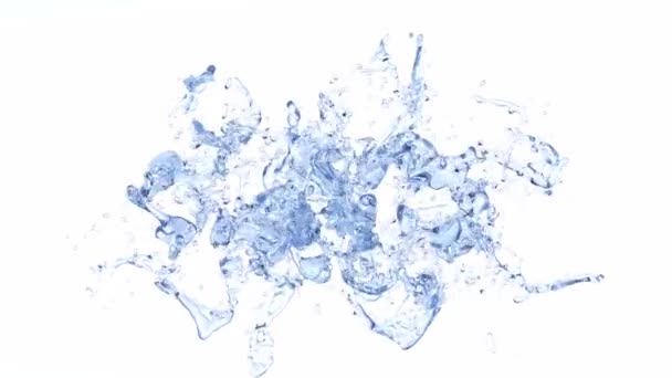 Abstract Geïsoleerde Vloeibare Kleur Plons Met Bubbels Alfa Masker Animatie — Stockvideo