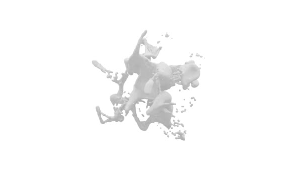 带有气泡和阿尔法面罩动画的抽象隔离液色飞溅 — 图库视频影像