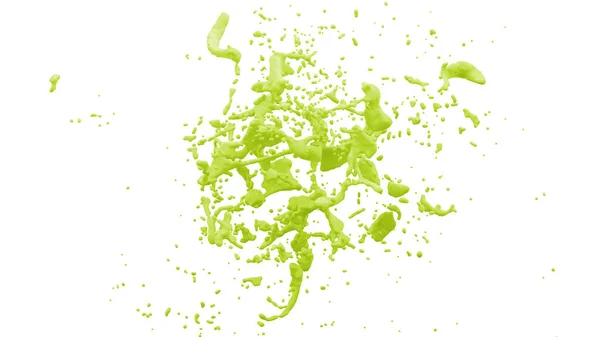 Абстрактный Изолированный Цветной Брызг Жидкости Перед Белым Фоном Иллюстрация — стоковое фото