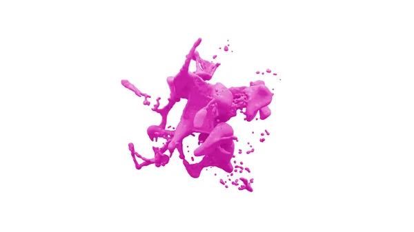 Abstract Isolated Colored Liquid Splash Front White Background Illustration — Stockfoto