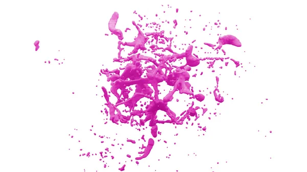Абстрактный Изолированный Цветной Брызг Жидкости Перед Белым Фоном Иллюстрация — стоковое фото