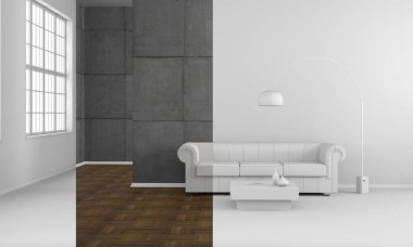 kanepe ile modern oturma odası - İllüstrasyon