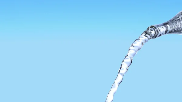 Прозрачная Вода Вытекающая Бутылки Заднем Плане Иллюстрация — стоковое фото