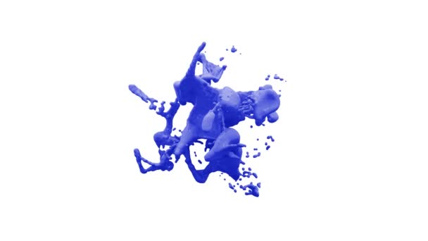 Выделенная Цветовая Жидкость Брызги Перед Фоном Замедленной Анимации — стоковое видео