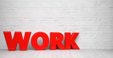 arkaplan önündeki metin olarak soyut iş sembolü - 3B İllüstrasyon