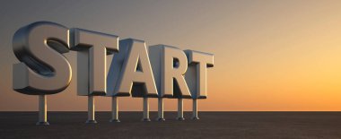 arkaplan önündeki metin olarak soyut iş sembolü - 3B İllüstrasyon