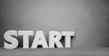 arkaplan önündeki metin olarak soyut iş sembolü - 3B İllüstrasyon