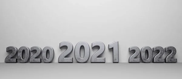 接近2021年的抽象快乐符号 3D图解 — 图库照片