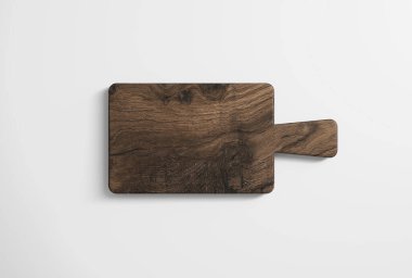 şablon olarak masa üstündeki rustik ahşap kesim tahtası - 3B Görüntü