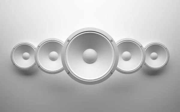 abstract sound speaker with dynamic bass waves - 3D Illustration