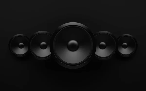 Abstrakt Ljudhögtalare Med Dynamiska Basvågor Illustration — Stockfoto