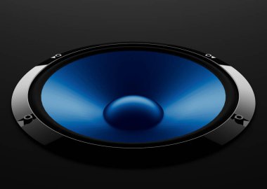 dinamik bas dalgalı soyut ses hoparlörü - 3D İllüstrasyon