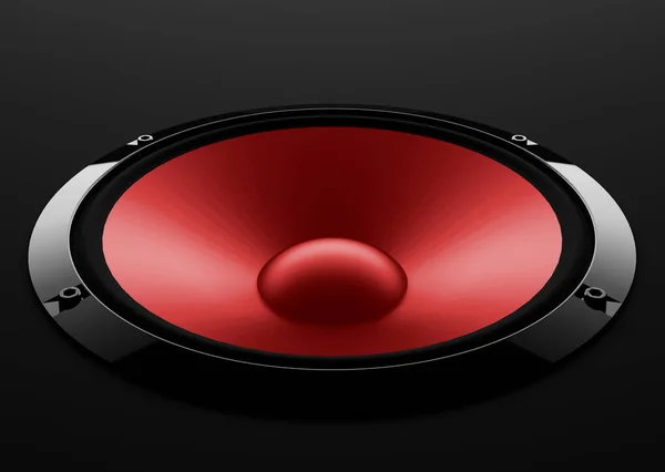 ダイナミックな低音のある抽象的な音のスピーカー 3Dイラスト — ストック写真