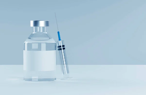 Desenvolvimento Vacina Contra Vírus Corona Com Seringa Ampola Ilustração — Fotografia de Stock