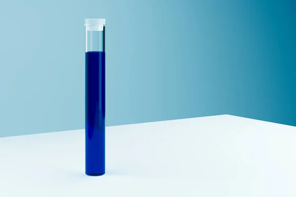 アンプルを用いたコロナウイルスワクチン開発 3Dイラスト — ストック写真