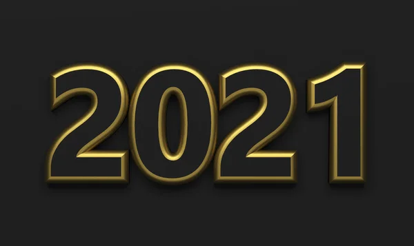 2021年新年数字作为图形元素出现在背景 3D说明 — 图库照片