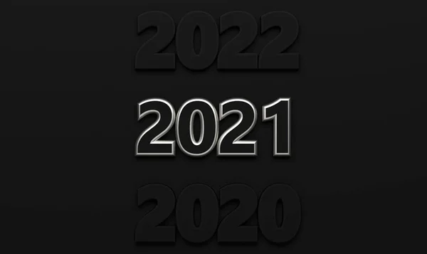 2021年新年数字作为图形元素出现在背景 3D说明 — 图库照片